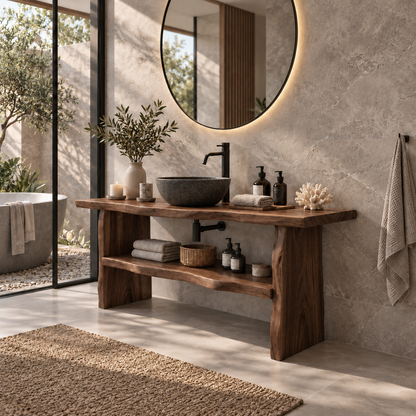 Arden Live Edge Solid Wood Bathroom Vanity