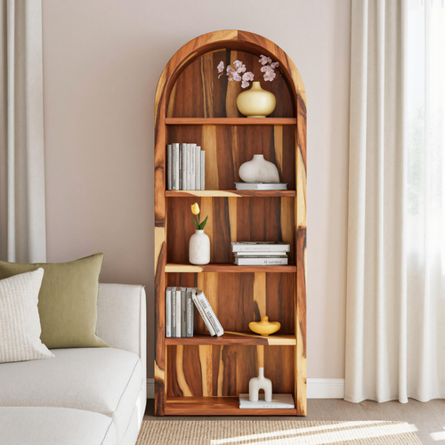Arched Open Bookshelf For Living Room Or Office Kitchnce