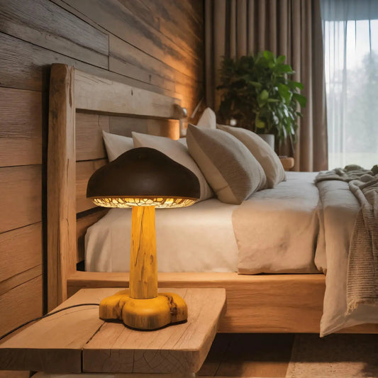 Handmade Mushroom Table Lamp With Warm Glow For Bedroom Kitchnce
