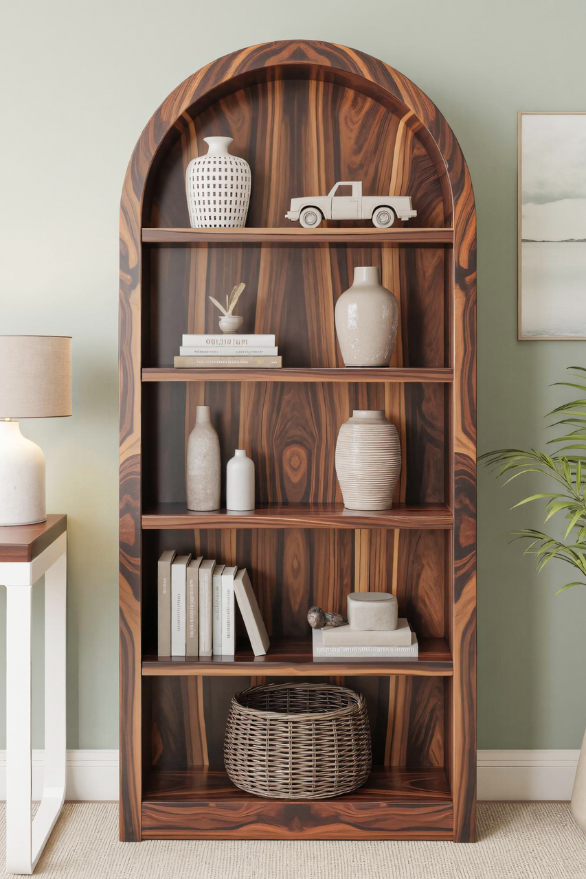 Arched Display Bookshelf For Living Room Or Office Kitchnce