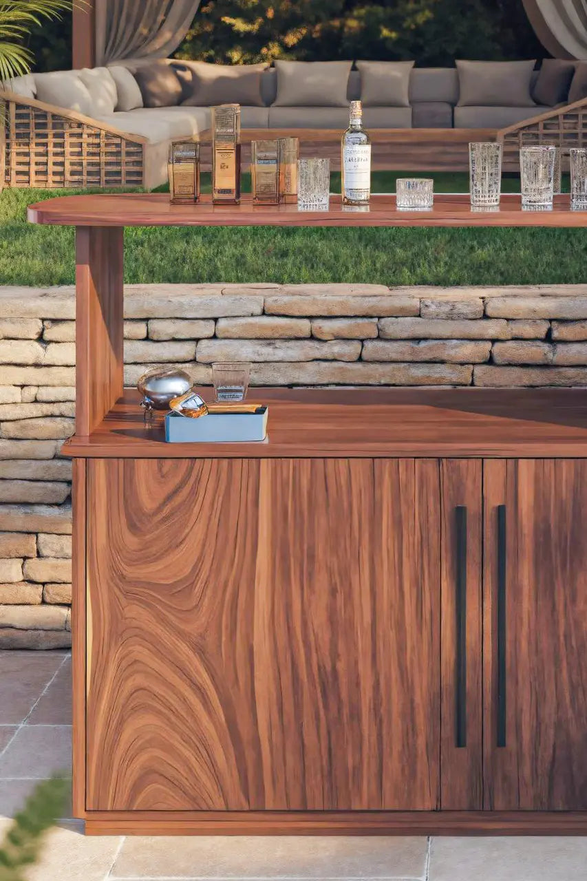 Modern Outdoor Bar Table With Cabinet For Patio Or Poolside Kitchnce