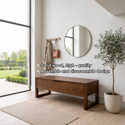 Solid Wood Storage Bench with Lift Top – Minimalist Entryway Storage Bench