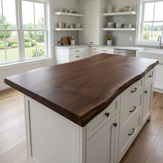 Solid Wood Kitchen Countertop – Live Edge Island Top for Modern Farmhouse Kitchens Kitchnce