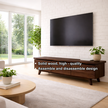 Solid Wood TV Stand with Modern Design and Storage Kitchnce