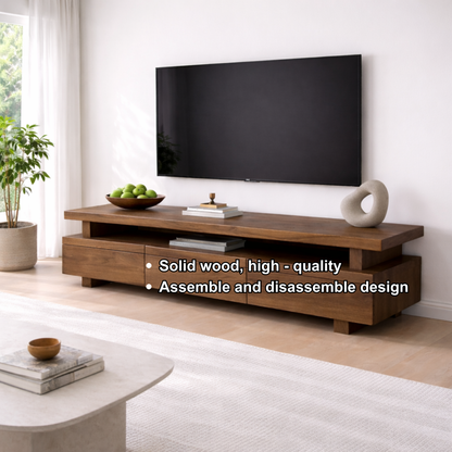 Solid Wood TV Stand with Storage and Modern Design Kitchnce