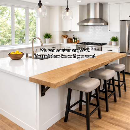 Solid Wood Kitchen Countertop Overhang – Live Edge Bar Top for Kitchen Island Kitchnce