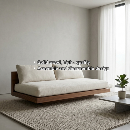 Solid Wood Platform Sofa Frame – Minimalist Low Profile Modern Wood Sofa Kitchnce