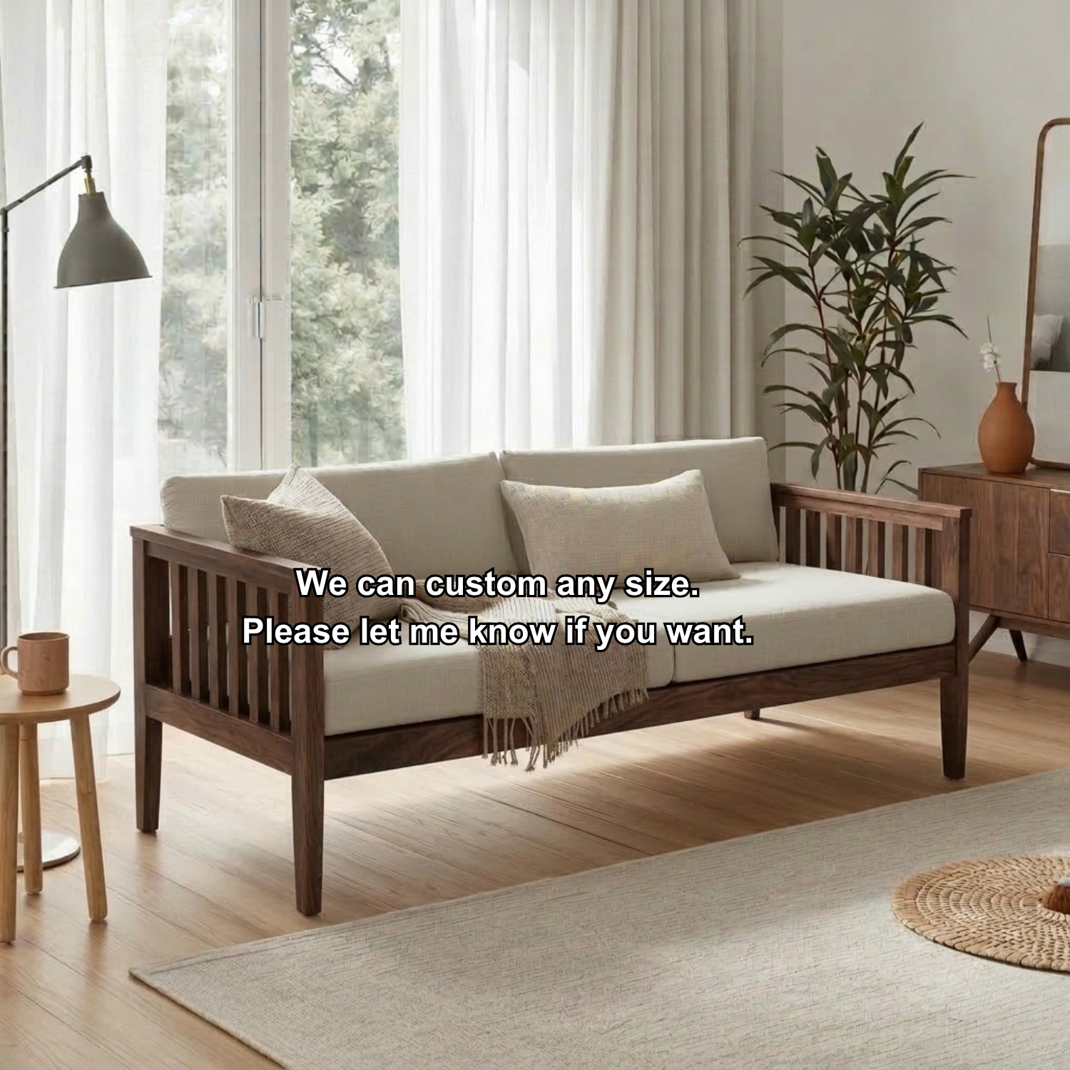 Handcrafted Solid Wood Slat Daybed Frame - Mission Style Sofa Bed