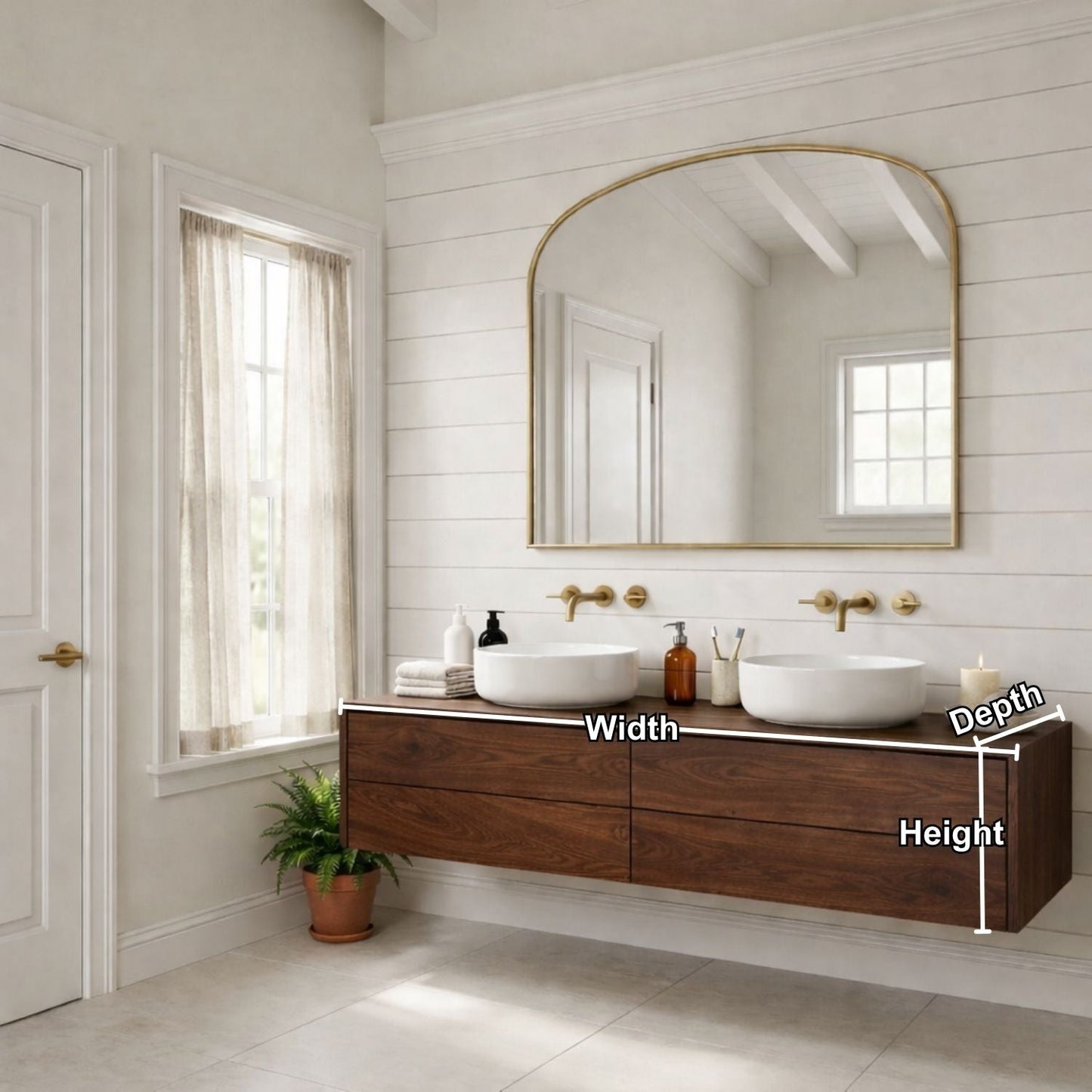 Floating Bathroom Vanity with Double Drawers – Handcrafted Solid Wood Design Kitchnce