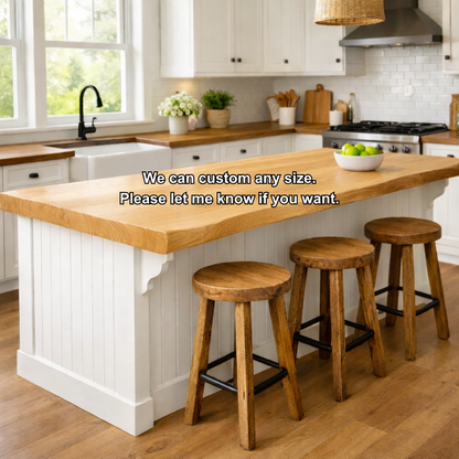 Solid Wood Kitchen Countertop – Thick Island Bar Top for Farmhouse Kitchen Kitchnce