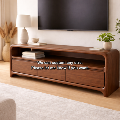 Solid Wood TV Stand with Sleek Design and Storage Drawers Kitchnce