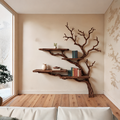 Willowreach Handcrafted Solid Wood Tree Bookshelf