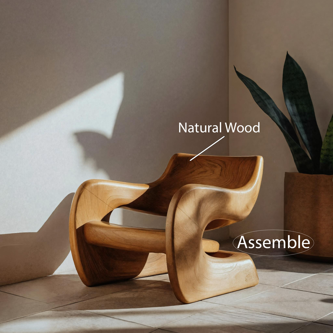 Artistic Sculptural Lounge Chair For Living Room Or Interior Kitchnce