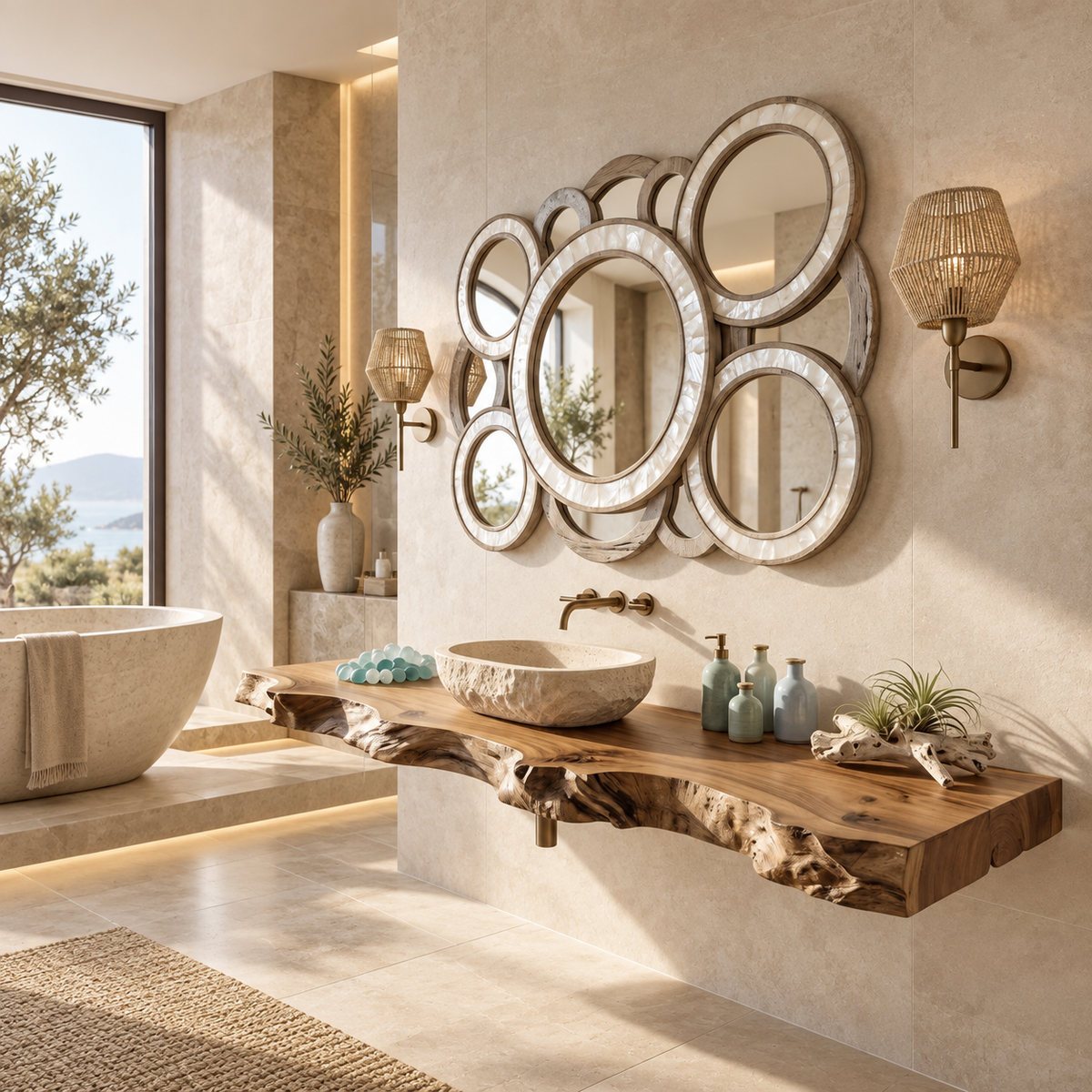 Sierra Live Edge Solid Wood Floating Bathroom Vanity