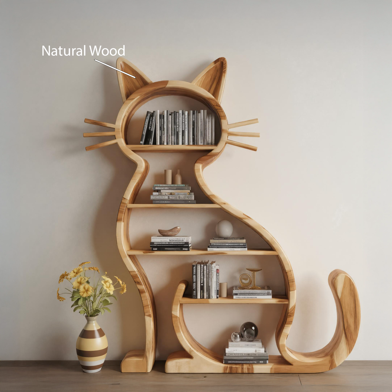 Modern Cat Bookshelf With Playful Design For Living Room Or Playroom Kitchnce