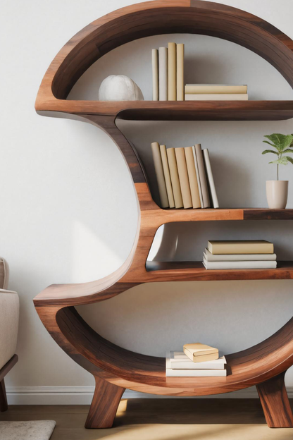 Modern Organic Bookshelf For Living Room Or Office Kitchnce