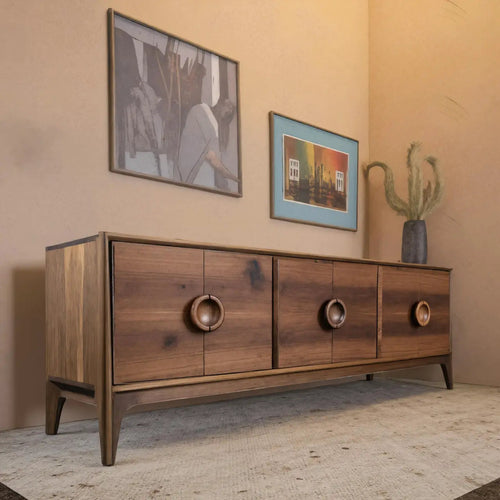 Mid Century Circular Sideboard For Living Room Kitchnce
