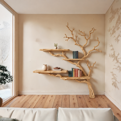 Willowreach Handcrafted Solid Wood Tree Bookshelf