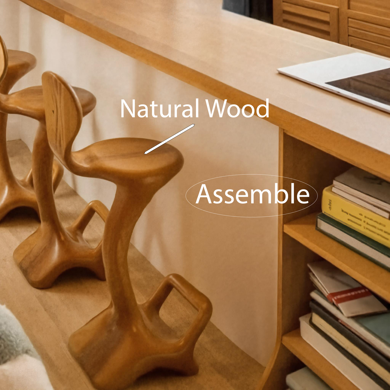 Sculptural Organic Bar Stool For Kitchen Or Interiors Kitchnce