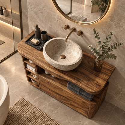 Elowen Solid Wood Bathroom Vanity