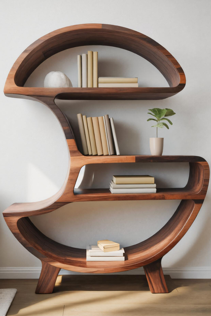 Modern Organic Bookshelf For Living Room Or Office Kitchnce