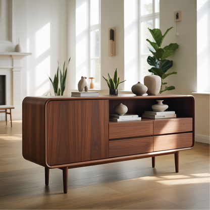Solid Wood Console Table – Handcrafted Minimalist Storage Design for Modern Living Spaces Kitchnce