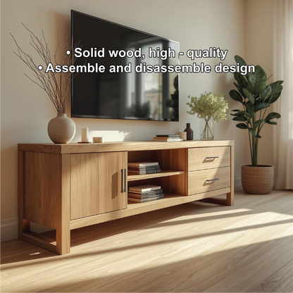 Mid Century Solid Wood TV Stand Modern Media Console Long Entertainment Center Cabinet Kitchnce