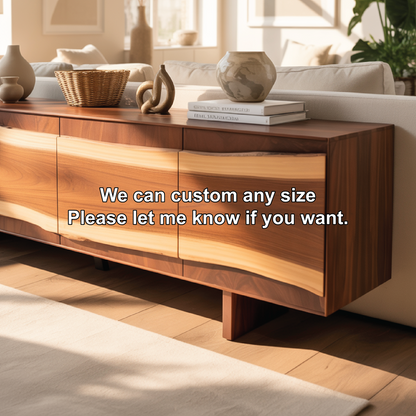 Solid Wood Console Table with Natural Flowing Grain | Handcrafted Luxury Living Room Furniture Kitchnce