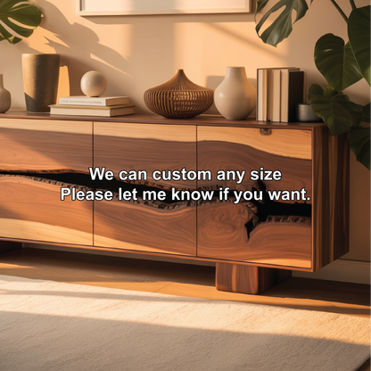 Handcrafted Solid Wood Console Table with Natural Live-Edge Pattern for Modern Living Spaces Kitchnce