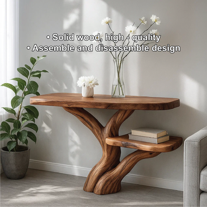 Handcrafted Solid Wood Tree Console Table with Organic Branch Design for Modern Natural Spaces Kitchnce