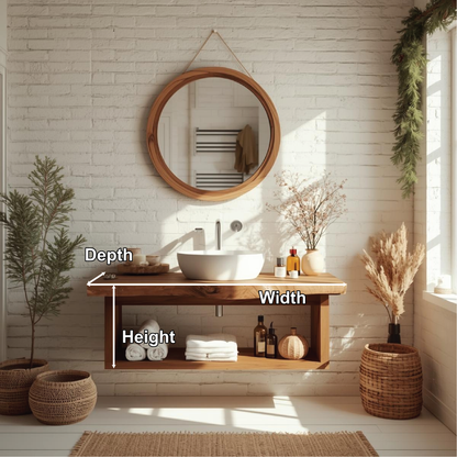 Handcrafted Solid Wood Floating Bathroom Vanity with Natural Live Edge for Modern Interiors Kitchnce