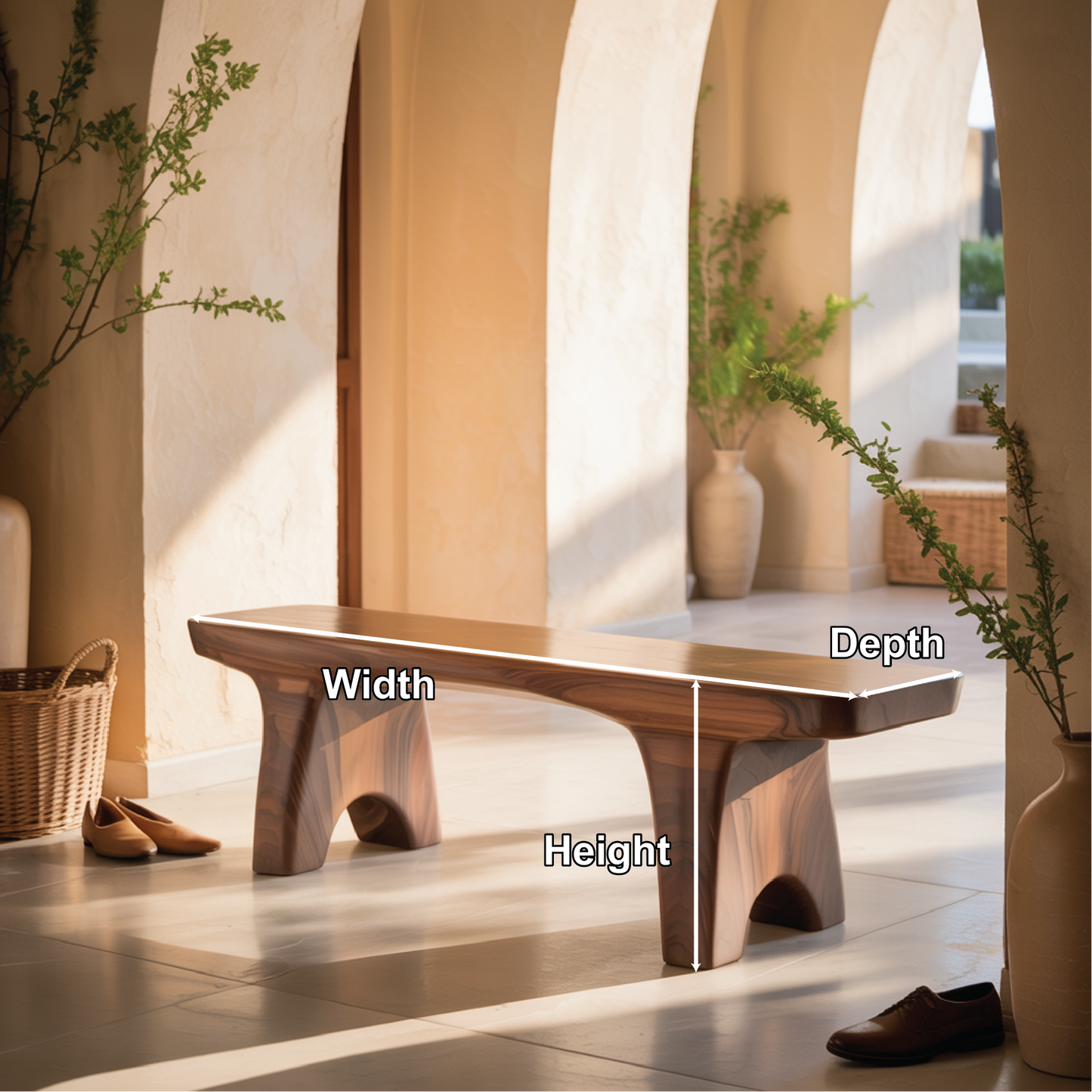 Handcrafted Solid Wood Entryway Bench with Sculpted Legs for Modern Minimalist Interiors Kitchnce