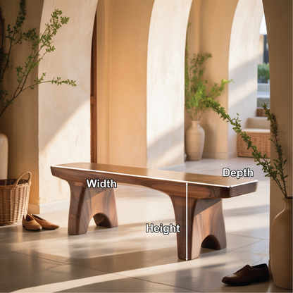 Handcrafted Solid Wood Entryway Bench with Sculpted Legs for Modern Minimalist Interiors Kitchnce