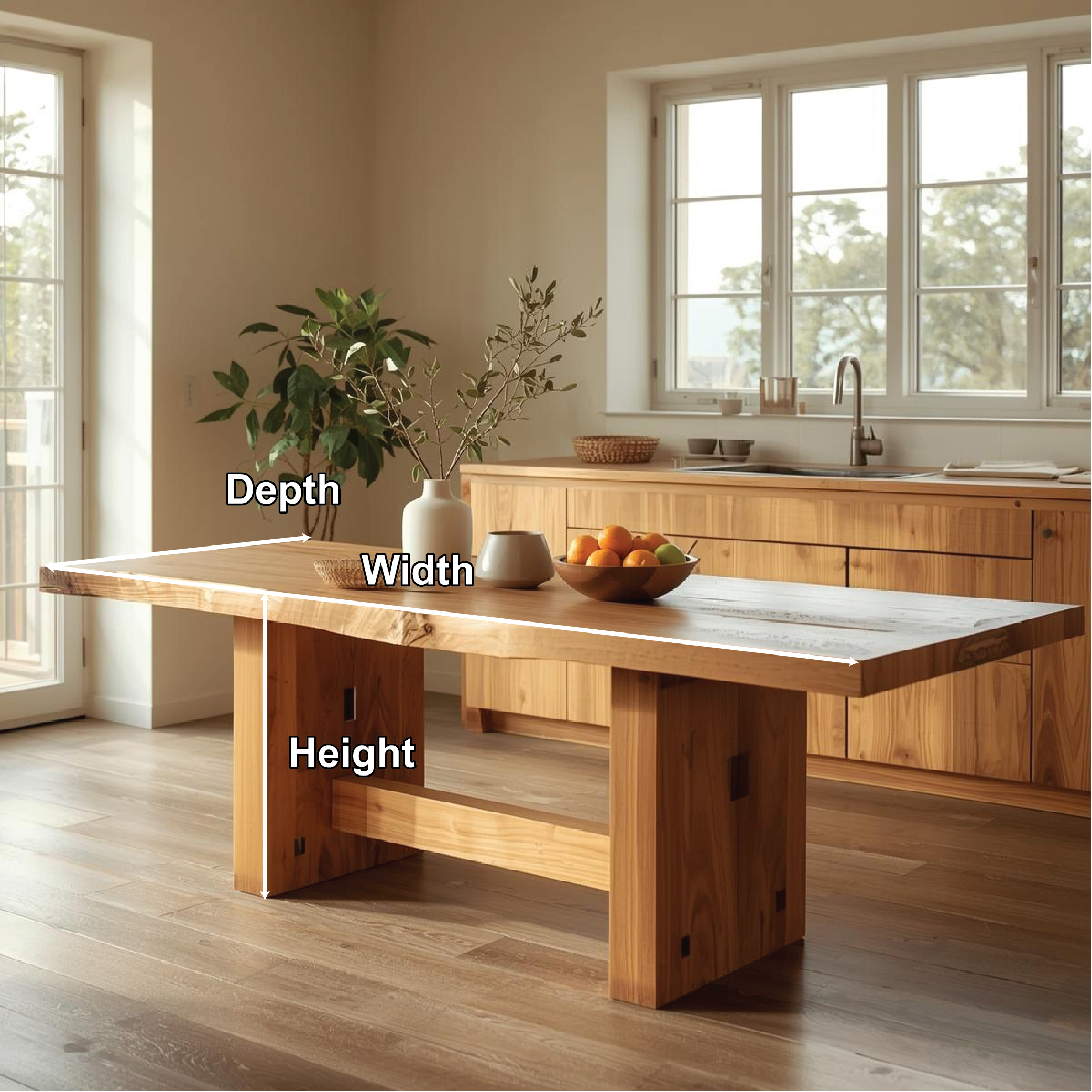 Modern Trestle Dining Table for Kitchen Dining Room Large Minimalist Dining Furniture