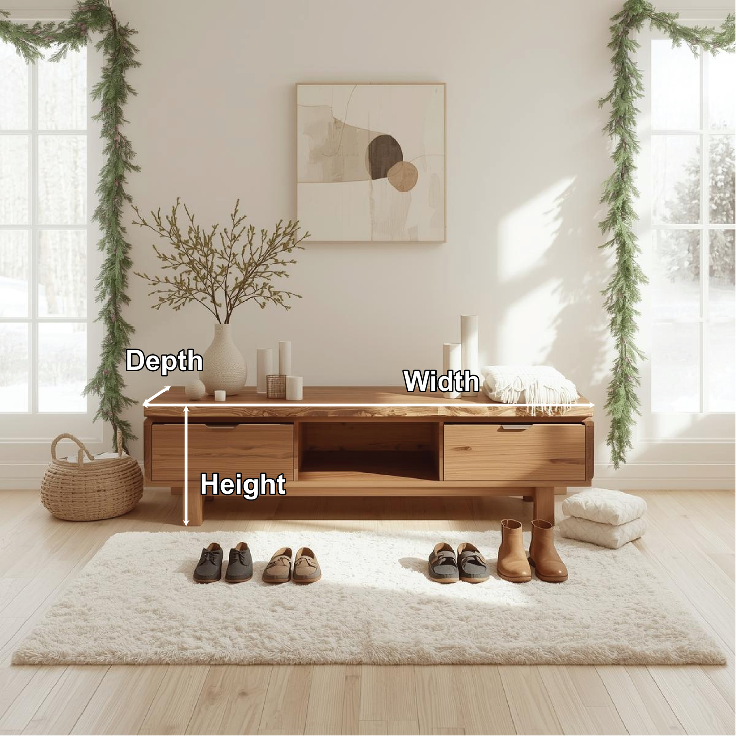 Handcrafted Solid Wood Entryway Bench with Live Edge Design and Minimalist Storage Style Kitchnce
