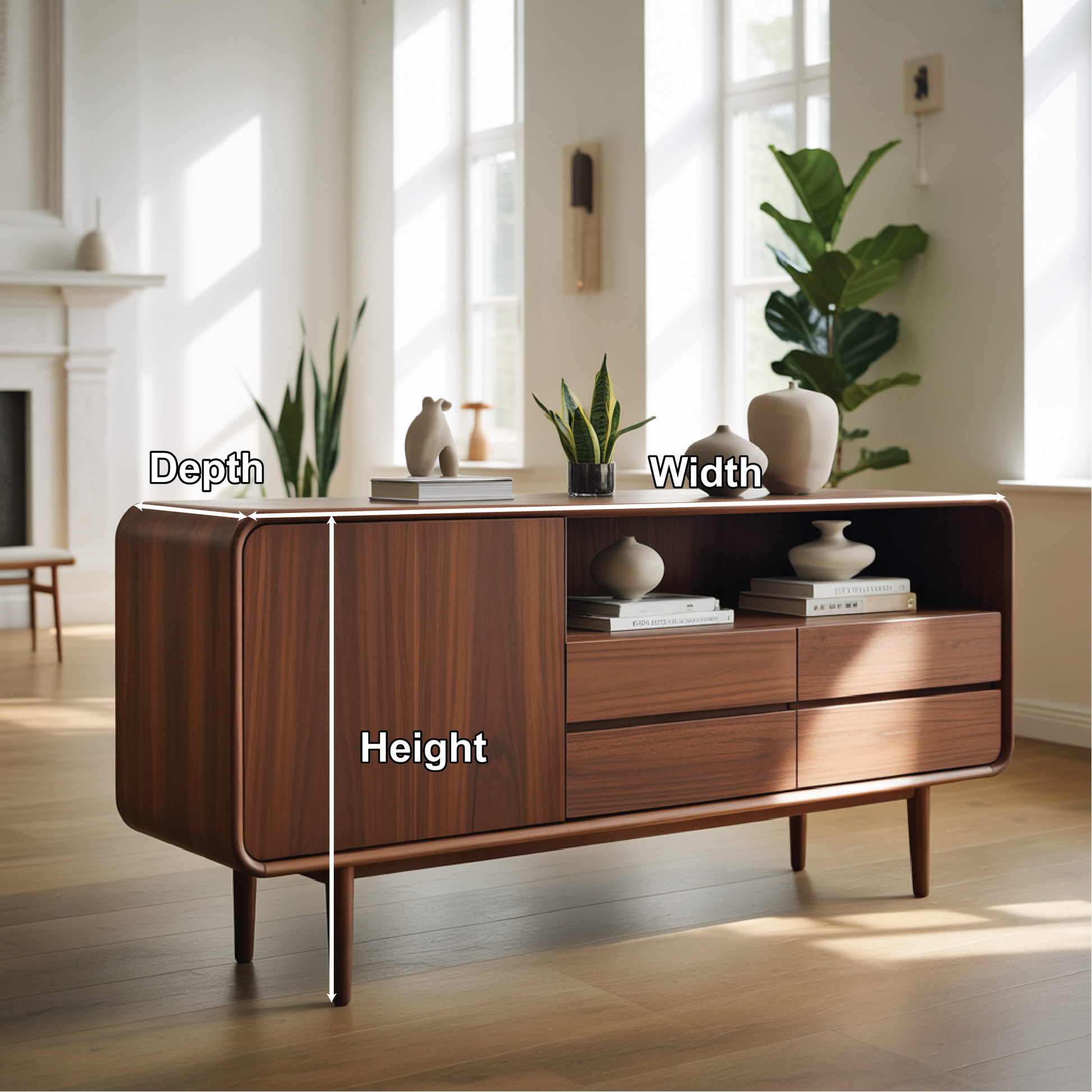 Solid Wood Console Table – Handcrafted Minimalist Storage Design for Modern Living Spaces Kitchnce