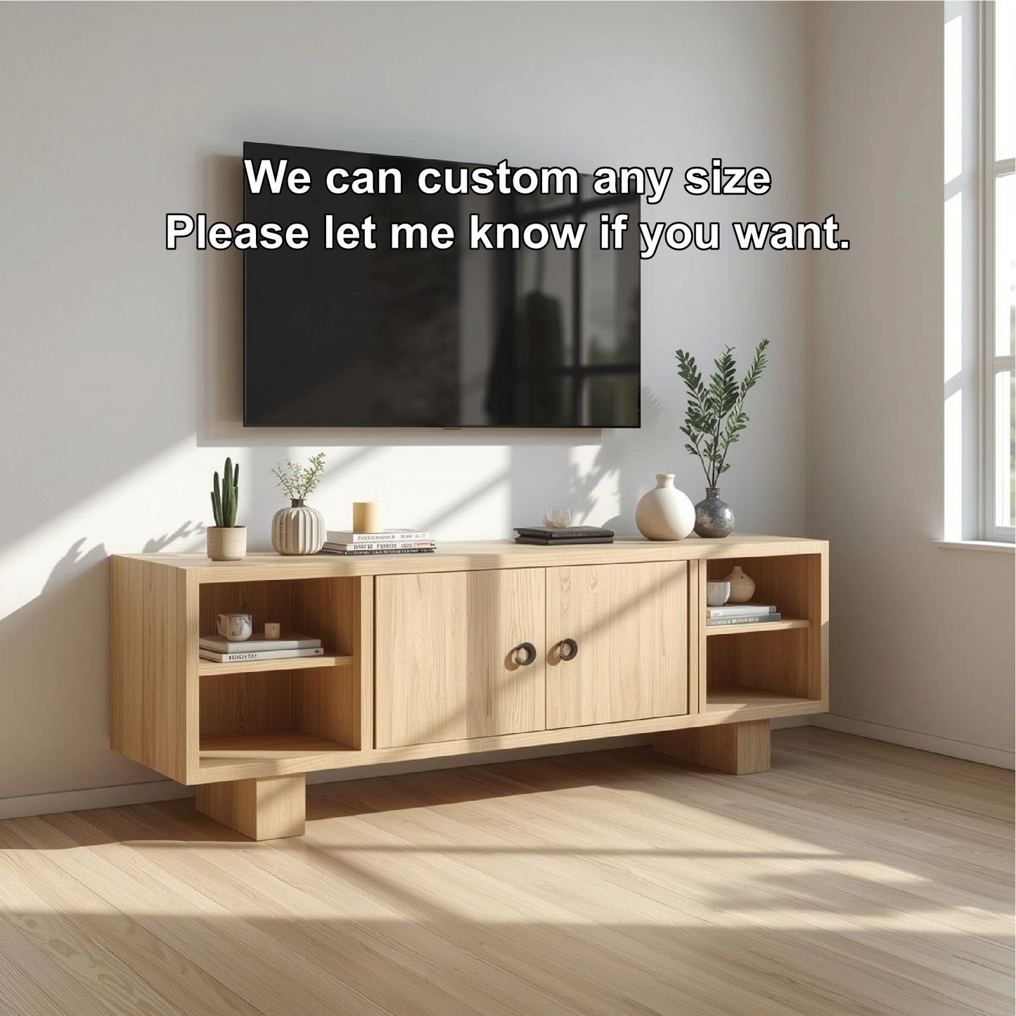 Mid Century Solid Wood TV Stand Modern Media Console Entertainment Center Storage Cabinet Kitchnce