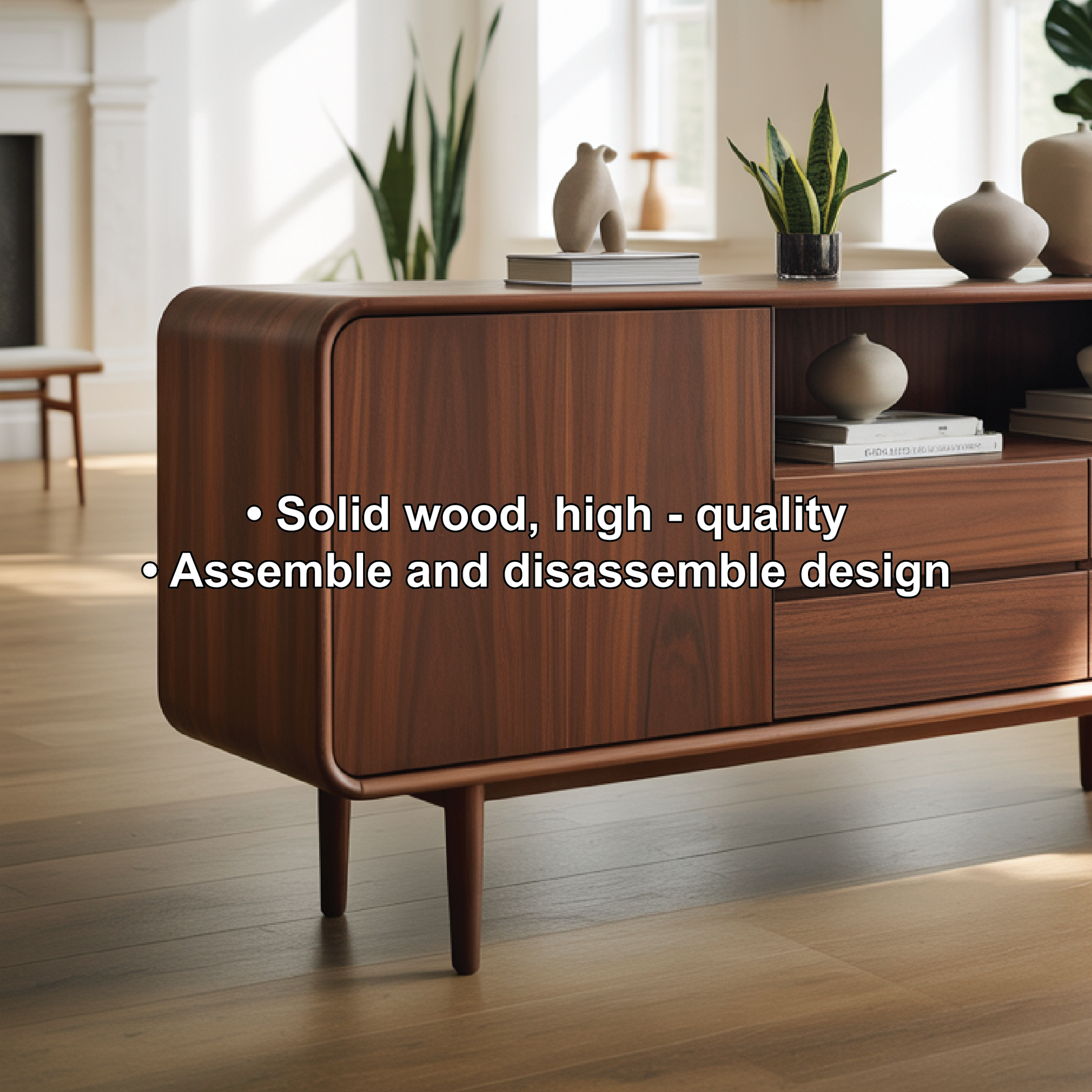Solid Wood Console Table – Handcrafted Minimalist Storage Design for Modern Living Spaces Kitchnce