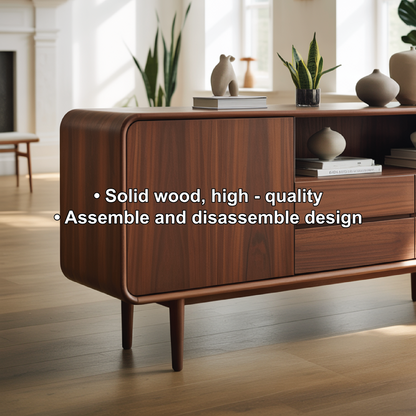 Solid Wood Console Table – Handcrafted Minimalist Storage Design for Modern Living Spaces Kitchnce