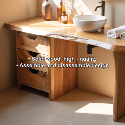 Handcrafted Solid Wood Bathroom Vanity with Live Edge Design for Modern Natural Interiors Kitchnce