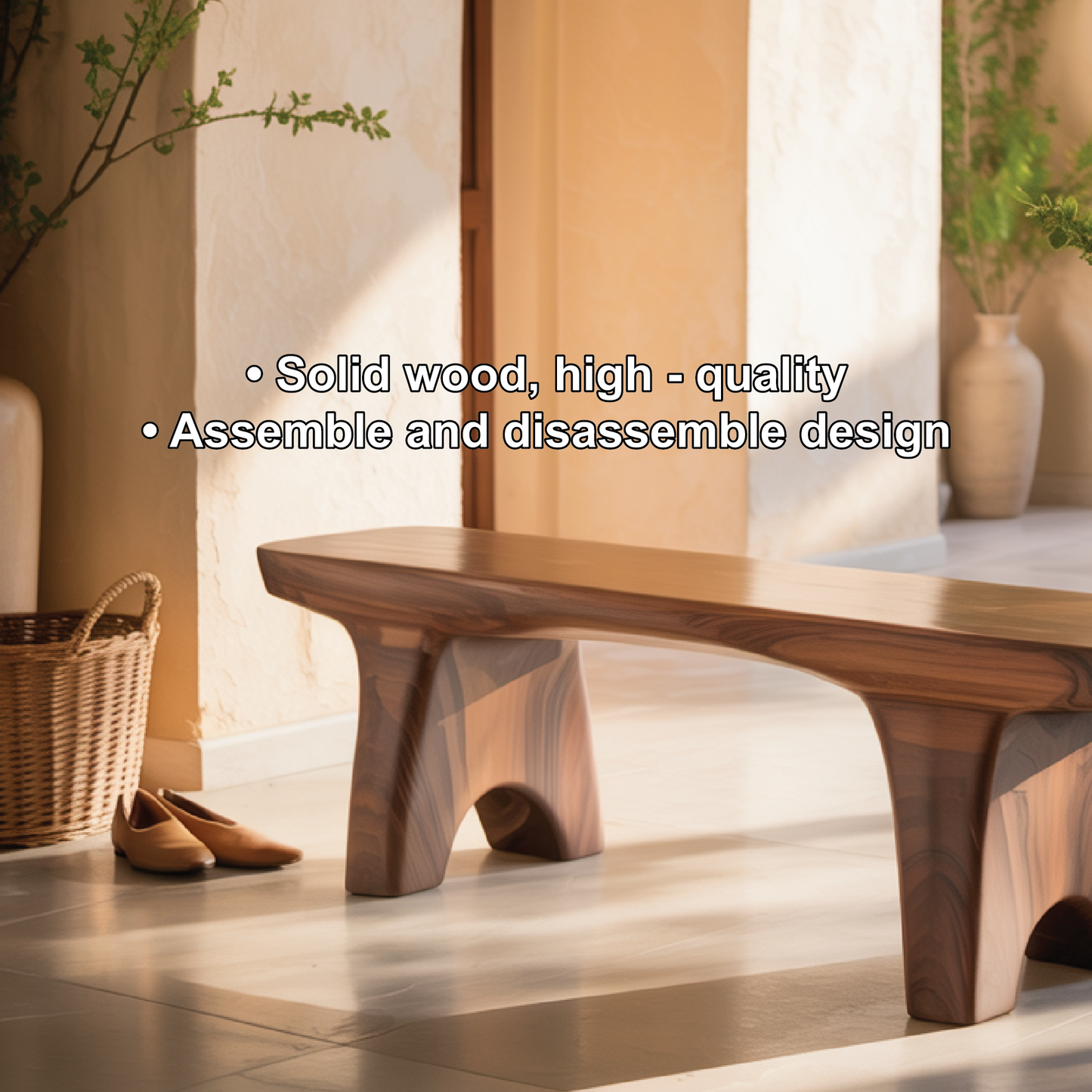 Handcrafted Solid Wood Entryway Bench with Sculpted Legs for Modern Minimalist Interiors Kitchnce