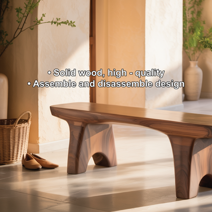 Handcrafted Solid Wood Entryway Bench with Sculpted Legs for Modern Minimalist Interiors Kitchnce