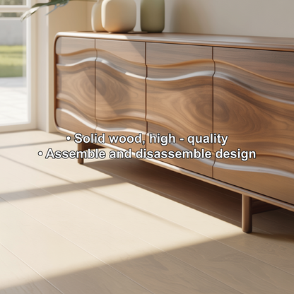 Handcrafted Solid Wood Console Table with Unique Wavy Design for Modern Living Spaces Kitchnce