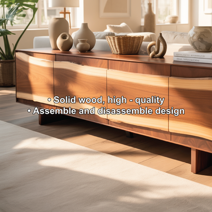 Solid Wood Console Table with Natural Flowing Grain | Handcrafted Luxury Living Room Furniture Kitchnce