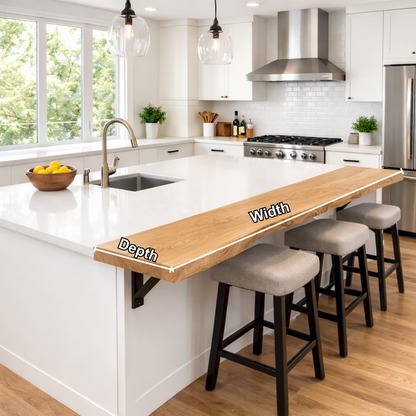 Solid Wood Kitchen Countertop Overhang – Live Edge Bar Top for Kitchen Island Kitchnce