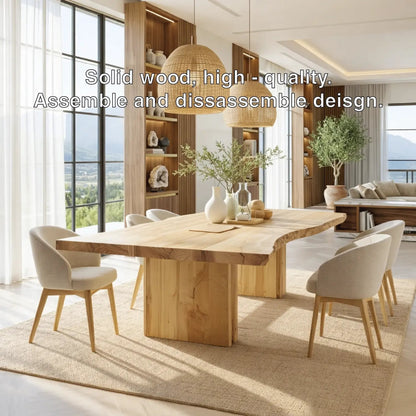 Modern Live Edge Dining Table Large Dining Room Table Minimalist Kitchen Table Furniture Kitchnce