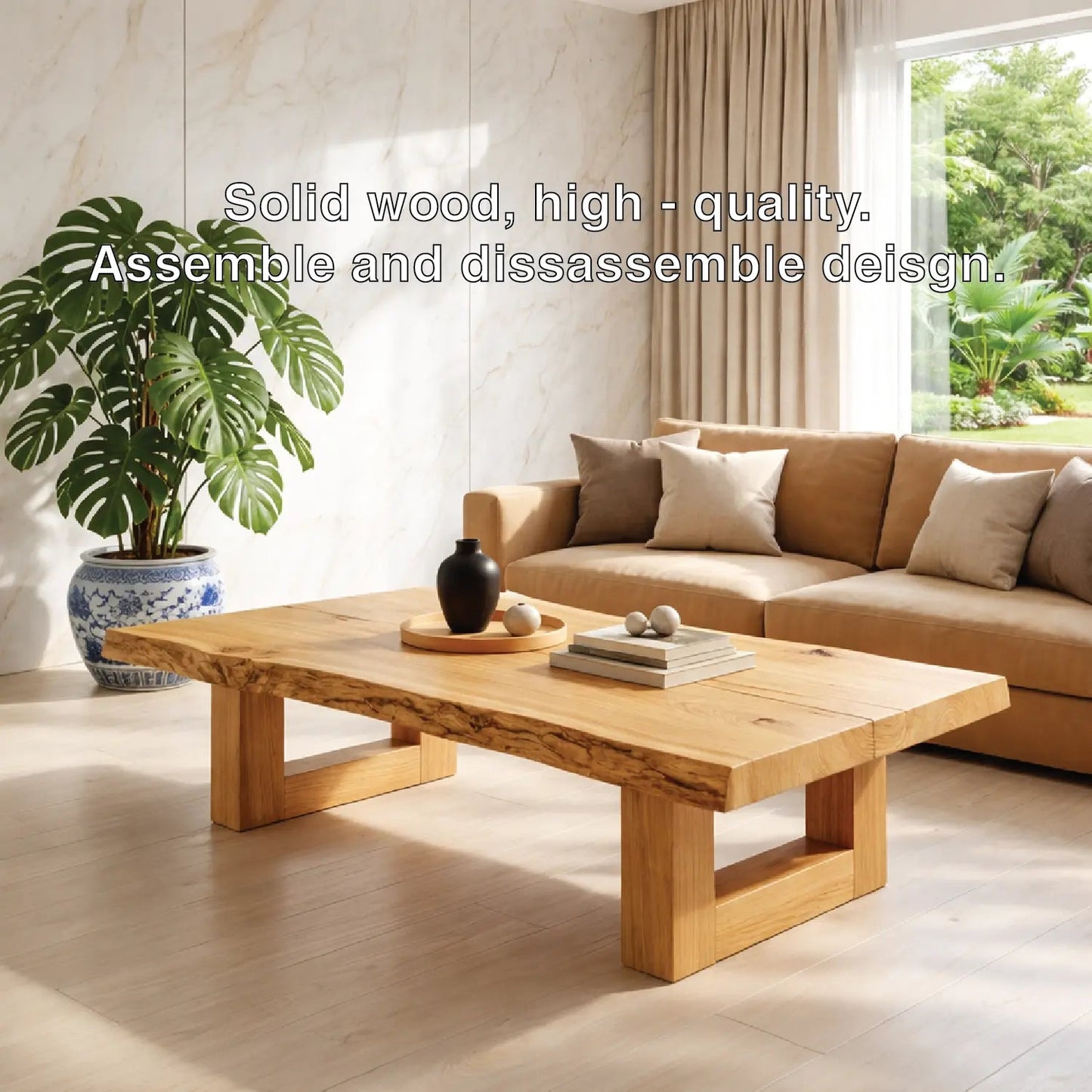 Natural Wood Coffee Table with Modern Design and Minimalist Aesthetic Kitchnce