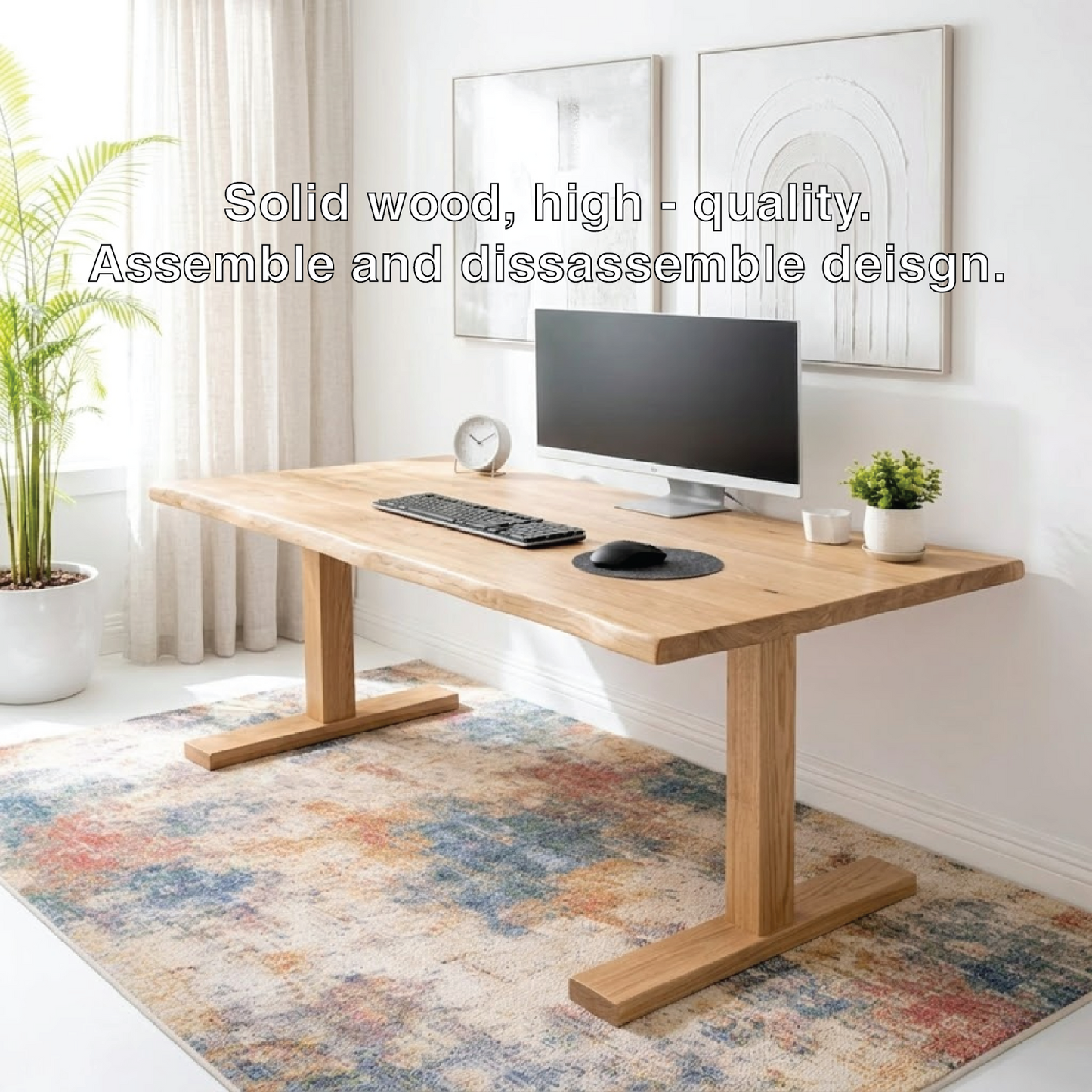 Modern Work Desk Minimalist Office Desk Large Wooden Table Home Office Workspace Desk