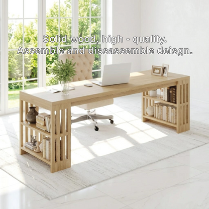 Modern Office Desk with Storage Shelves Large Writing Computer Desk Home Workspace