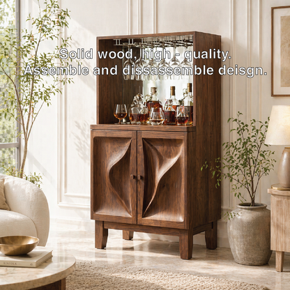 Modern Bar Cabinet Liquor Storage Glass Rack Home Entertaining Display Furniture